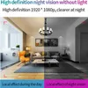 A split image showing a living room in color on the left and grayscale on the right, with text overlays describing day and night vision. Náhled obrázku produktu