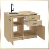 Küchenmöbel Set Eiche Artisan 100cm Arbeitsplatte 2 Produktbild-Vorschau 2
