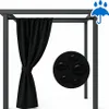 A black curtain hanging from a frame, with a close-up of water droplets on fabric. Anteprima dell’immagine prodotto