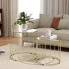 Couchtisch 2er Set rund Glas & Metall, Satztisch Produktbild-Vorschau 4