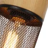 A close-up view of a vintage-style pendant light fixture, showing the bulb, mesh shade, and wooden top. Anteprima dell’immagine prodotto