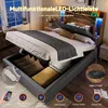 Polsterbett，USB-C-Ladebett mit LED-Beleuchtung, Stauraum Produktbild-Vorschau 4