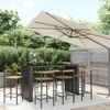 9-tlg. Gartenbar-Set Schwarz Poly Rattan & Massivholz Produktbild-Vorschau 2