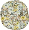 A round, floral patterned cushion is shown from a top-down view against a white background. Náhled obrázku produktu