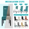 Esszimmer Stretch Stuhlbezüge XL Elastische Stuhlhussen Mit Produktbild-Vorschau 3
