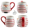 3x Kaffeebecher Kerstman 400ml Streifen Weihnachten Produktbild-Vorschau 4