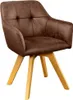 Design Stuhl LOFT antik braun drehbar Gestell aus massivem Produktbild-Vorschau 12