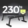 Two black weight benches are shown against a dark, smoky background. Large white text indicates a weight capacity. Náhľad obrázku produktu