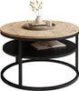 CIRI SLIM runder Couchtisch mit Ablage, Schwarz / Artisan Produktbild-Vorschau 5