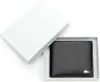 A black leather wallet is presented in a white box. Produktbild-Vorschau