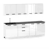 ULWEHOME Küchenzeile 260 cm Weiß Hochglanz, Küchenmöbel-Set Produktbild-Vorschau 2