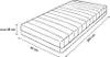 A line drawing of a mattress with dimensions indicated. Produktbild-Vorschau