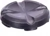A black rubber jack pad with a star-shaped indentation on top, shown from a slightly elevated angle. Produktbild-Vorschau
