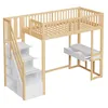 A loft bed with a desk and stairs, shown against a white background. Náhled obrázku produktu