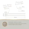Diagram showing dimensions and mounting options for a towel holder. Produktbild-Vorschau