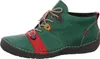 A single green women's bootie with colorful accents and laces, shown from the side against a white background. Anteprima dell’immagine prodotto