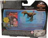 The back of a toy dinosaur packaging, showing the product and promotional information. Produktbild-Vorschau