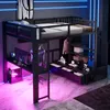 Hoogslaper 140 x 200 cm met bureau, 3 lades, open Productafbeelding-voorbeeld 3