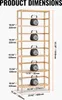 A diagram showing the dimensions of a wooden shelf unit. Anteprima dell’immagine prodotto