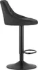 A black velvet bar stool with a black metal base is shown against a white background. Voir les images du produit