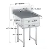 VEVOR Edelstahl Spültisch Gewerbliche Spülbecken 686 x 610 Produktbild-Vorschau 8