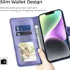 Lila iPhone 14 Wallet Case Flip Handyhülle Kunstleder mit Produktbild-Vorschau 2