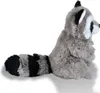 A plush raccoon toy is shown from the side against a white background. Podgląd zdjęcia produktu