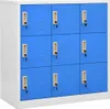 A 3x3 blue locker unit with silver handles and locks against a white background. Anteprima dell’immagine prodotto