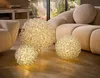 XXL LED Deko Kugellampe, Leuchte DRAHT D.  60cm silber Produktbild-Vorschau 3