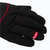 Close-up of a black glove with red trim and branding. Produktbild-Vorschau