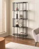 BELIANI Čtyřpolicová knihovna černá MDF 172 x 80 cm oválná Náhled obrázku produktu 2