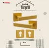 A product image showcasing door handles and related hardware, with text and branding. Produktbild-Vorschau