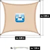 UPF50+ UV Sonnensegel 2x3 Polyester Rechteck Produktbild-Vorschau 8