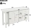 A white cabinet with dimensions indicated by lines and numbers. Produktbild-Vorschau