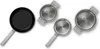 A frying pan and two pots with lids are arranged on a white background. Podgląd zdjęcia produktu