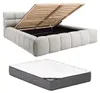 Bett mit Kommode 160 x 200 cm - Stoff - Hellgrau + Matratze Produktbild-Vorschau 1