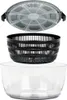 A salad spinner disassembled into its three main components: the lid, the basket, and the bowl. Náhled obrázku produktu