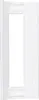 A white appliance door handle with a rectangular opening. Produktbild-Vorschau