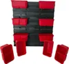 A wall-mounted storage system with red containers against a black background. Anteprima dell’immagine prodotto