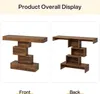 Two views of a wooden console table, front and back, on a white background. Anteprima dell’immagine prodotto