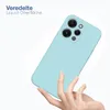 A hand holding a light blue phone case. Produktbild-Vorschau