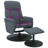 vidaXL Massagesessel mit Fußhocker Dunkelgrau Samt Produktbild-Vorschau 1