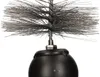 A close-up view of a chimney brush with metal bristles and a black spherical weight at the bottom. Produktbild-Vorschau