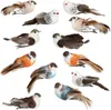 com-four® 12x Dekovogel - künstliche Vögel in 4 bunten Produktbild-Vorschau 1