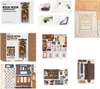 A collage of images showing a 3D wooden puzzle kit, its components, and the assembled product. Podgląd zdjęcia produktu