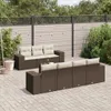 8-tlg. Garten-Sofagarnitur mit Kissen Braun Poly Rattan Produktbild-Vorschau 2