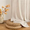 Rideaux aspect lin avec passants Voile Rideau fenêtre Beige Voir les images du produit 5