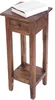 A wooden side table with a book on top, isolated on a white background. Náhled obrázku produktu