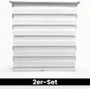 A white and gray roller blind with horizontal stripes, displayed against a white background. Produktbild-Vorschau