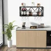 A wine rack mounted on a wall above a kitchen counter. Náhľad obrázku produktu